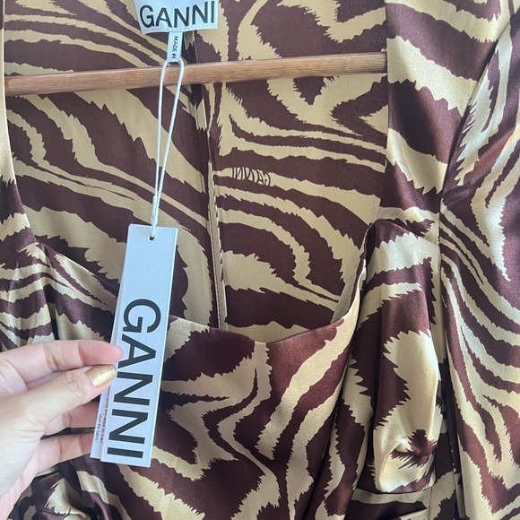 🔥GANNI Silk stretch midi dress - Picture 7 of 11